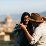 Romantic engagement in Florence