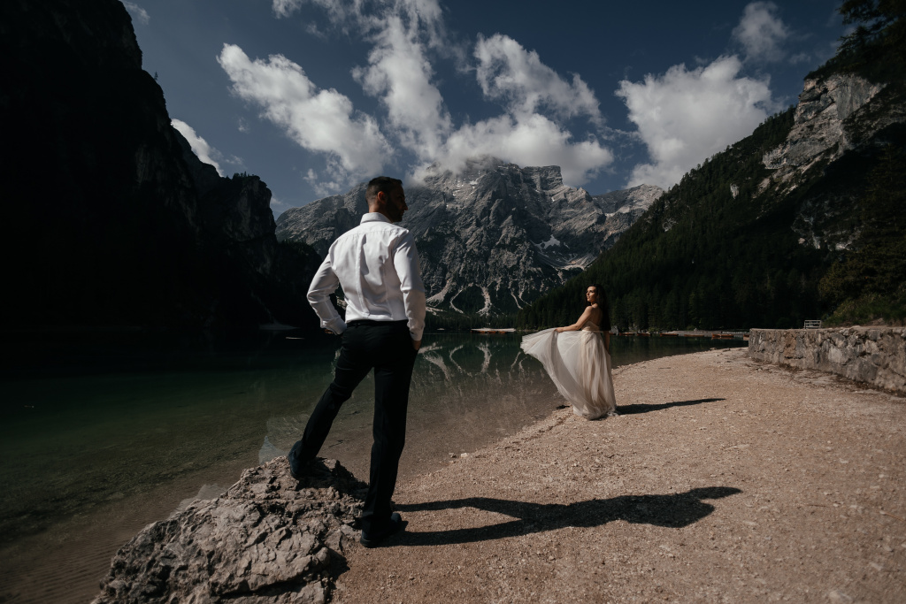 Lago di Braies wedding photoshoot, Italy, Italy, Vladimir Kiselev photographer, #28425