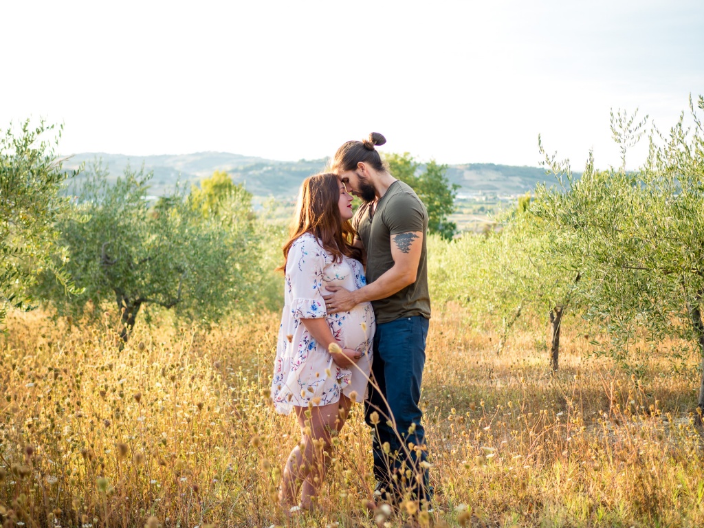 Love-story in olive grove
