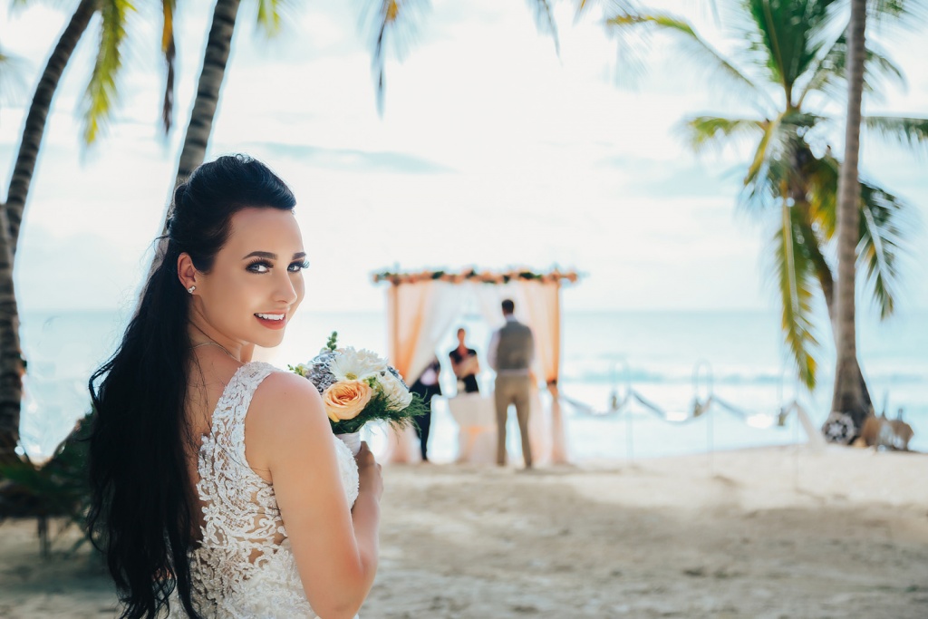 Wedding at tropical island Saona.