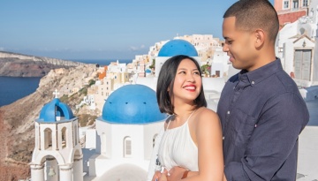 Kym and Arvin | Santorini maternity photoshoot