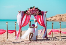 "Pearl Island" Wedding ceremony on an island in Egypt, Red Sea, Hurghada.