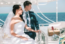 Wedding abroad in Egypt, "Grand Marine" on a yacht Red Sea, Hurghada, Giftun island.