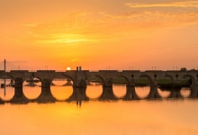 Sunrises and sunsets over the Guadiana river (Extremadura)