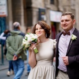 Anniversary in Rome. Wedding walk and ceremony